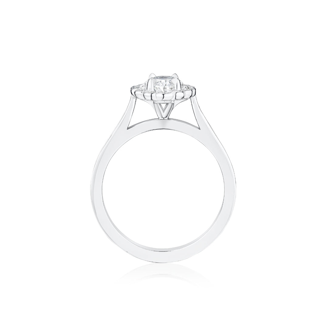 0.90ct Oval-Cut Diamond Cluster Ring