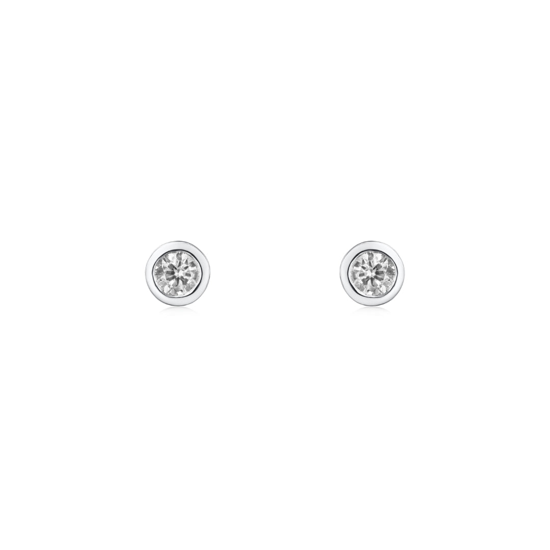 0.66ct Diamond-Set Rubover Stud Earrings