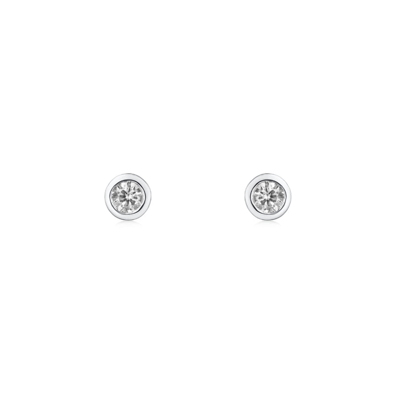 0.66ct Diamond-Set Rubover Stud Earrings