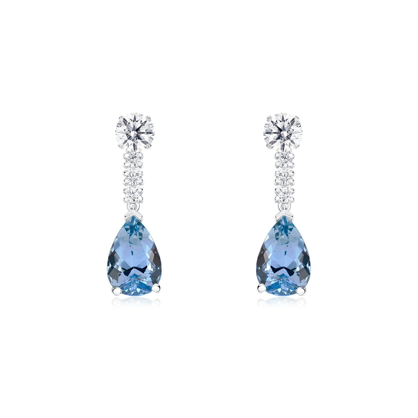 6.15cts Aquamarine and Diamond Slide On/Off Earrings