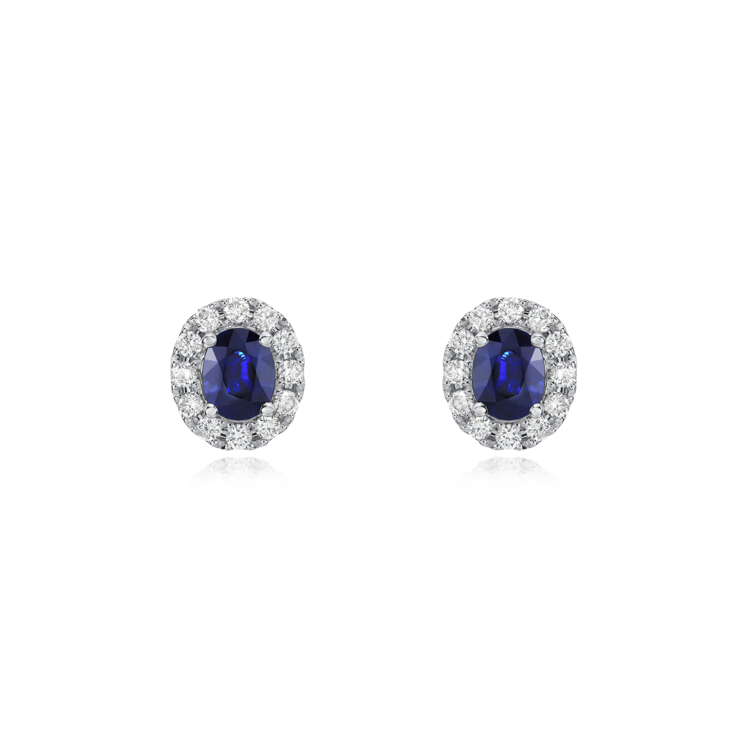 0.91cts Sapphire and Diamond Cluster Earrings