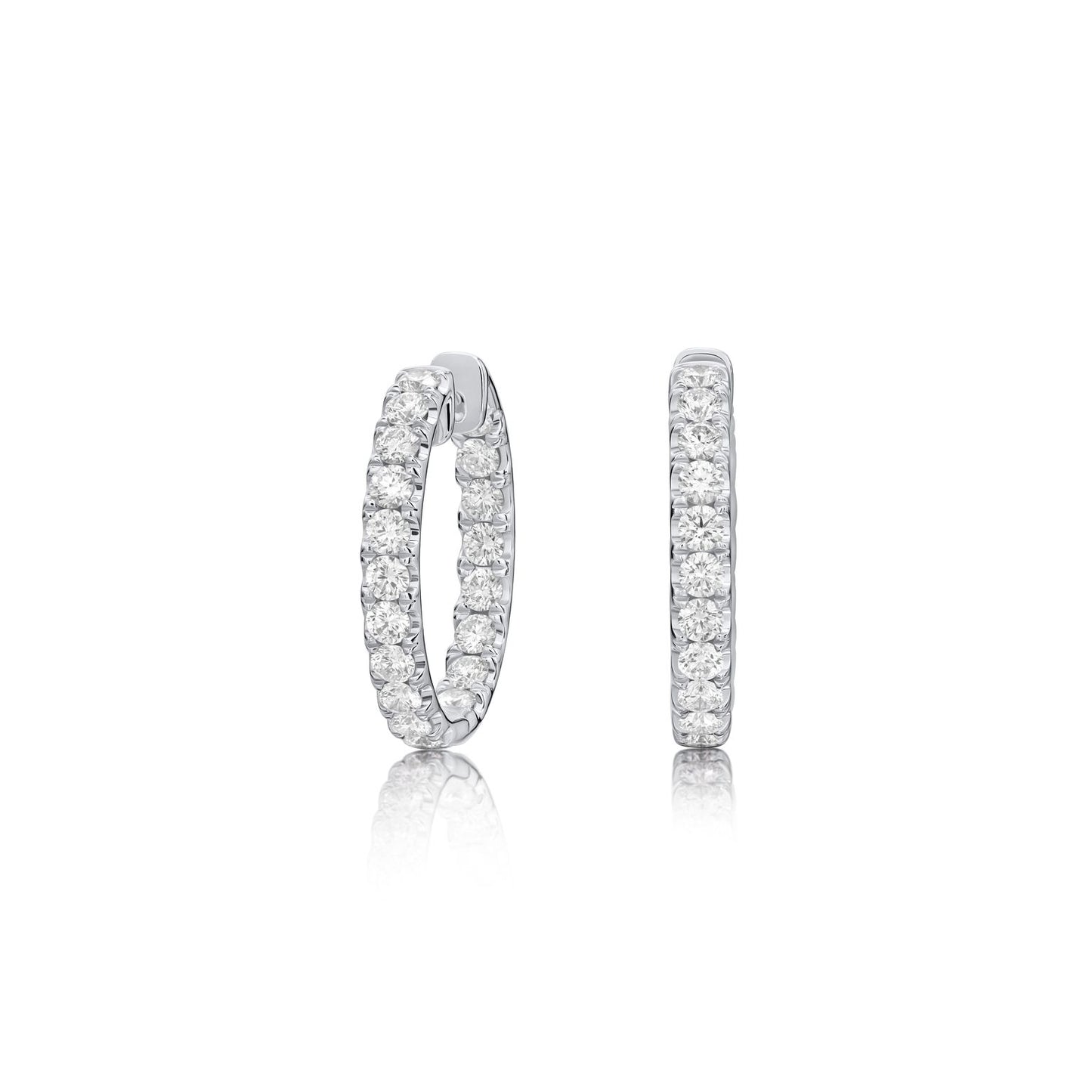 Round Brilliant Cut Diamond Hoop Earrings