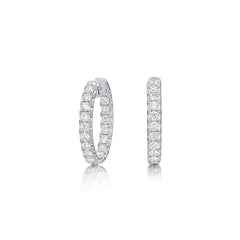 Round Brilliant Cut Diamond Hoop Earrings