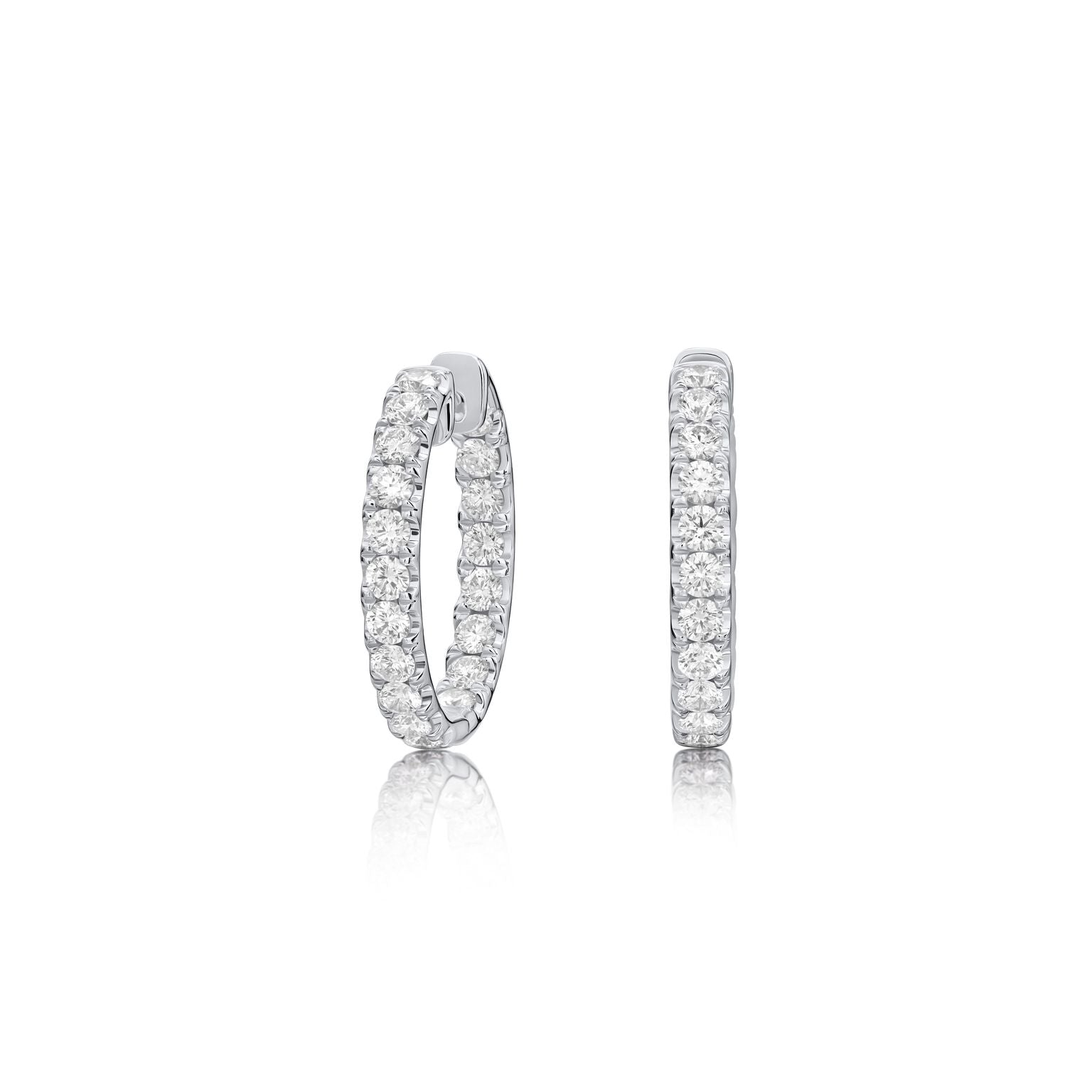 Round Brilliant Cut Diamond Hoop Earrings