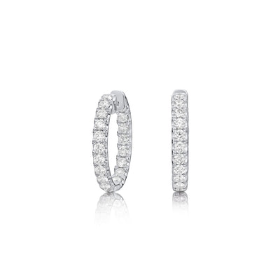 Round Brilliant Cut Diamond Hoop Earrings