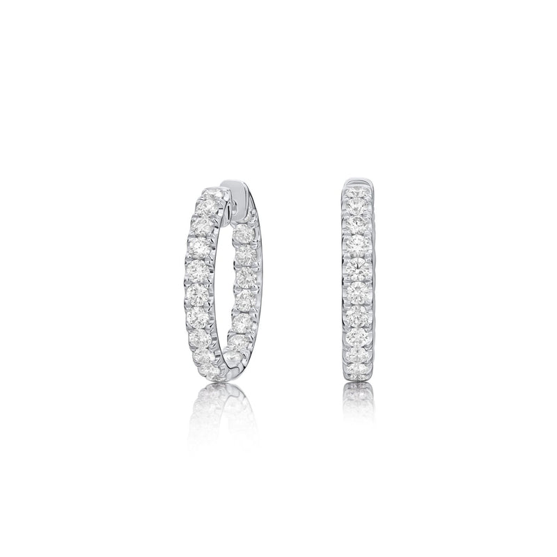 Round Brilliant Cut Diamond Hoop Earrings