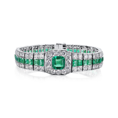 Art Deco Emerald and Diamond bracelet