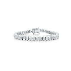 4.00cts Rubover-Set Diamond Line Bracelet