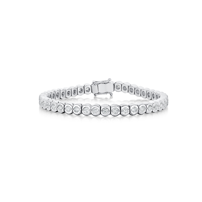 4.00cts Rubover-Set Diamond Line Bracelet