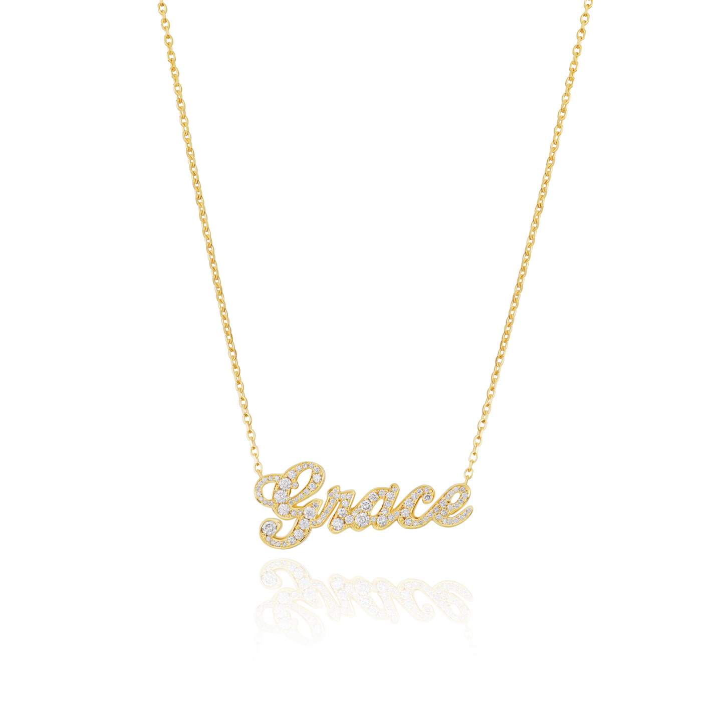 Diamond Set 18ct Yellow Gold Name Pendant