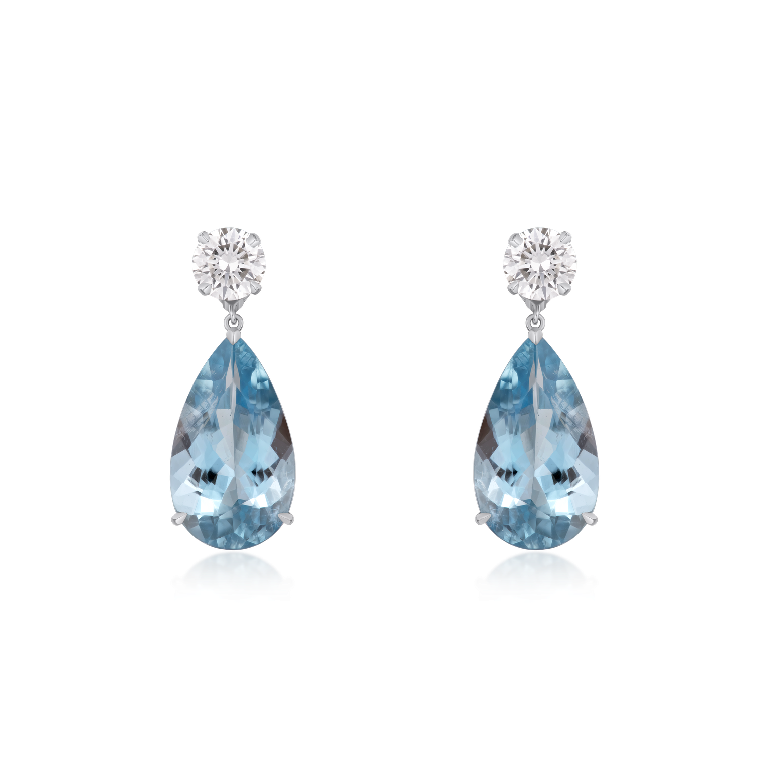 7.97cts Aquamarine and Diamond Drop Earrings