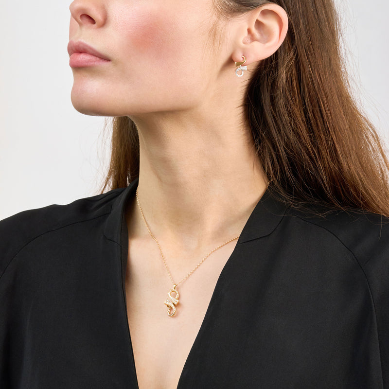 Infinity 18ct Rose Gold Diamond Set Pendant