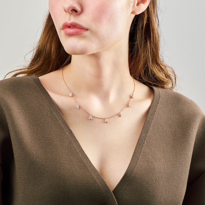 Trefoil Collection 1.84ct Diamond Drop Necklet