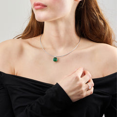 9.49ct Green Tourmaline and Diamond Pendant