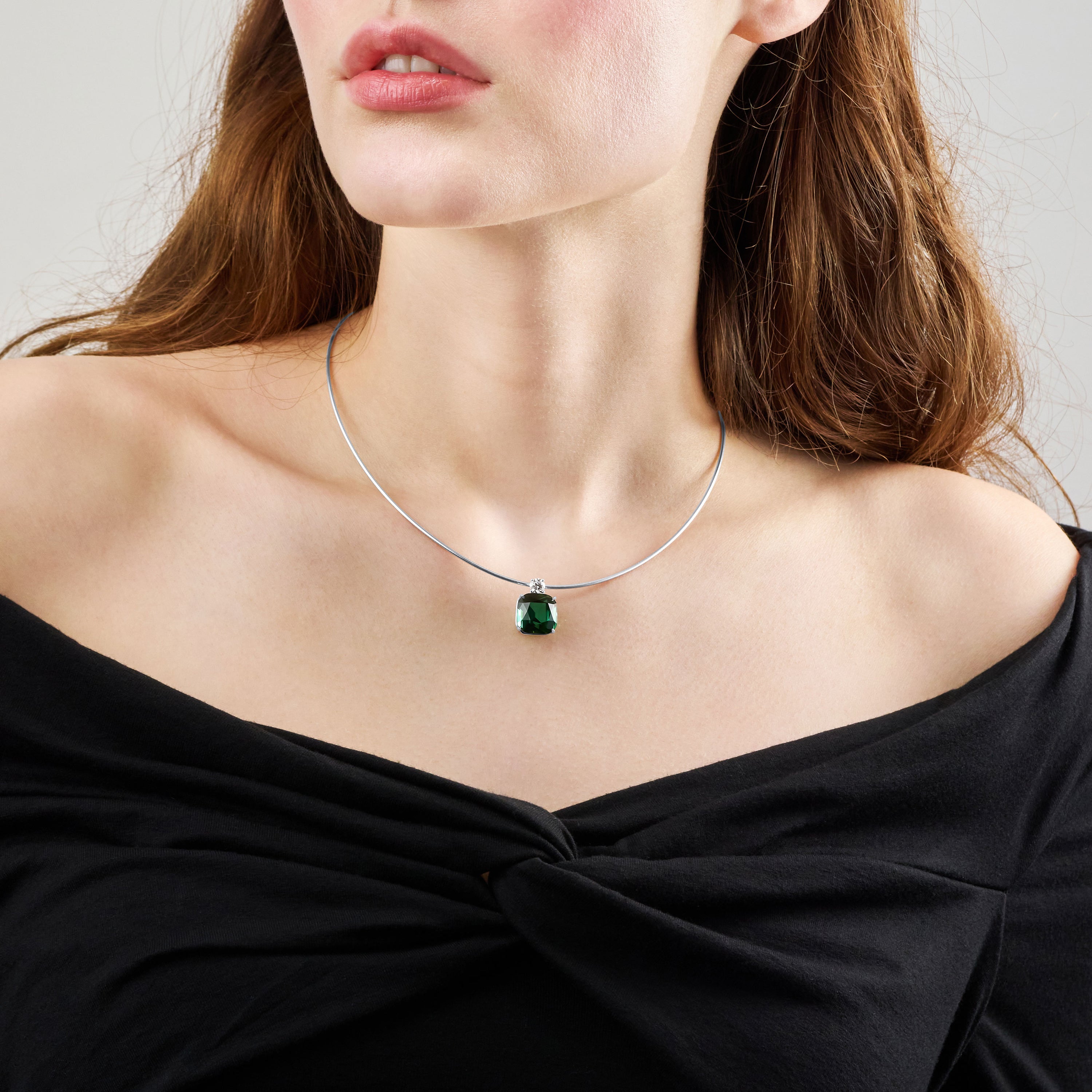 9.49ct Green Tourmaline and Diamond Pendant