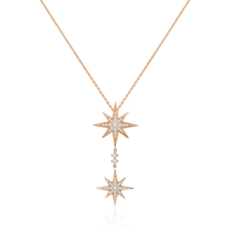 Sienna Collection 18ct Rose Gold Diamond Drop Pendant