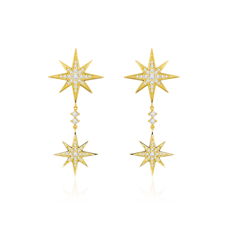 Sienna 18ct Yellow Gold Diamond Drop Earrings