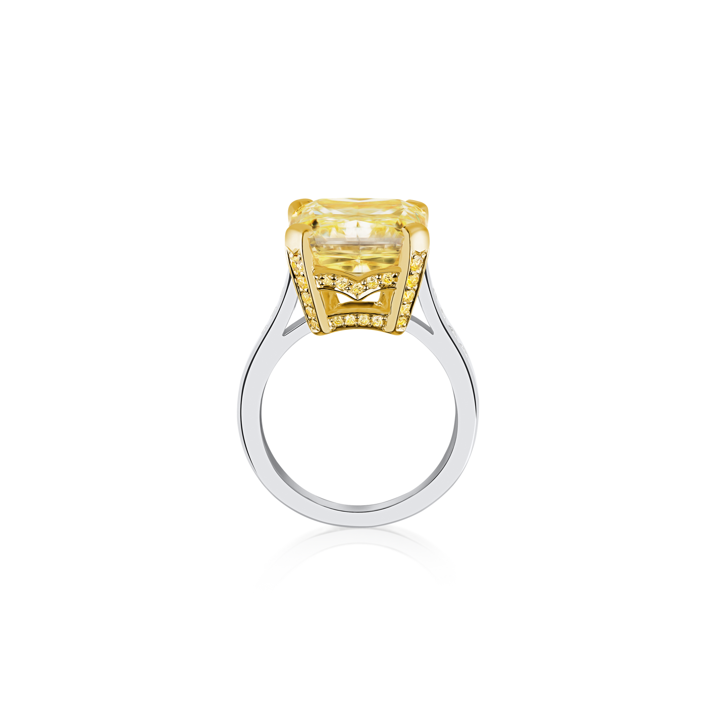 11.18ct Radiant Cut Yellow Diamond Solitaire Ring