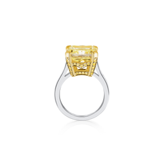 11.18ct Radiant Cut Yellow Diamond Solitaire Ring