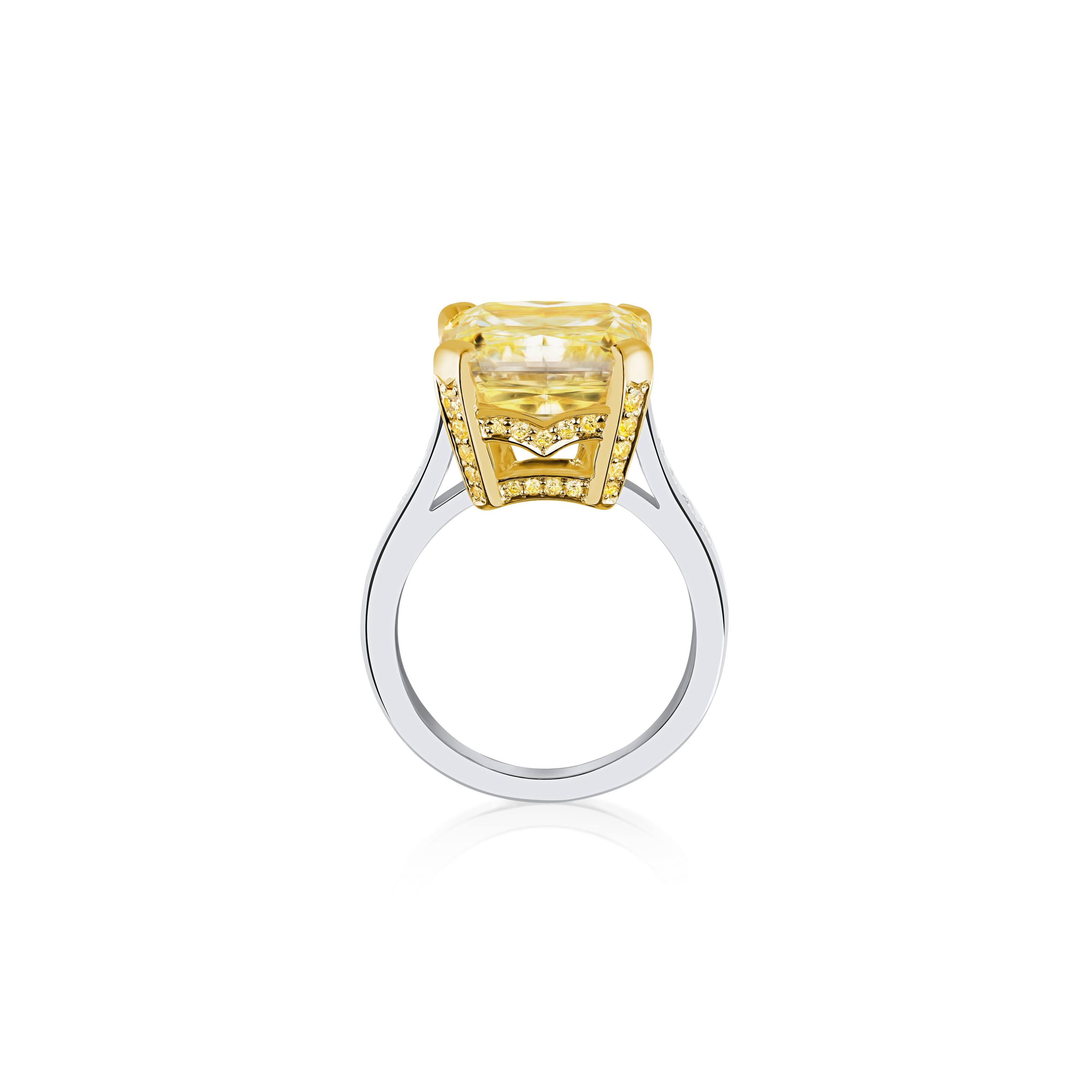 11.18ct Radiant Cut Yellow Diamond Solitaire Ring