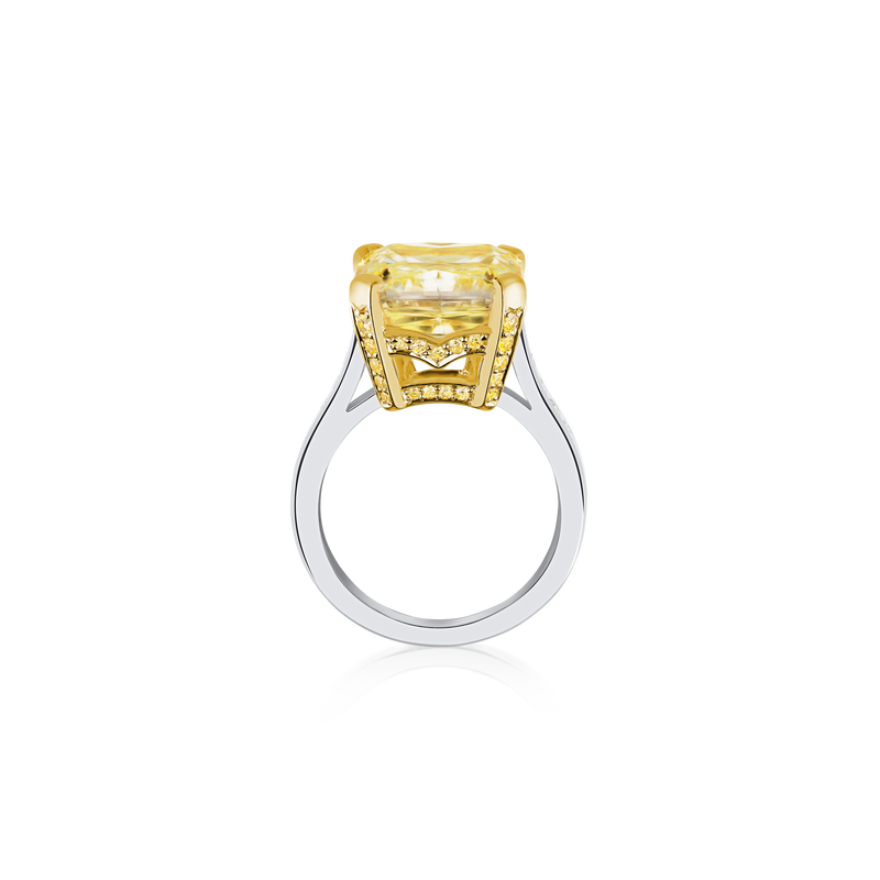 11.18ct Radiant Cut Yellow Diamond Solitaire Ring
