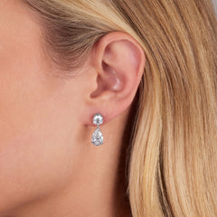 6.28cts Diamond Pear-Cut Drop Earrings