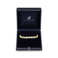 22.42cts Radiant Cut yellow Diamond and Emerald Cut Diamond Line Bracelet