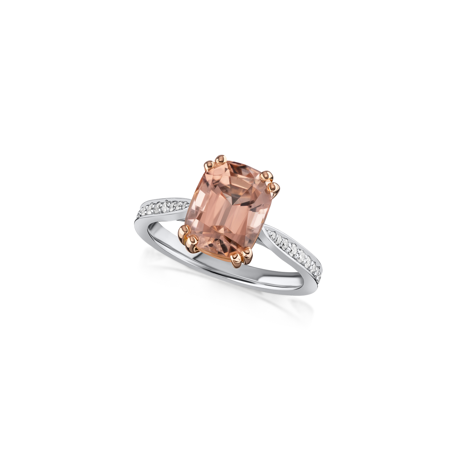 3.37cts Peach Tourmaline Solitaire Ring