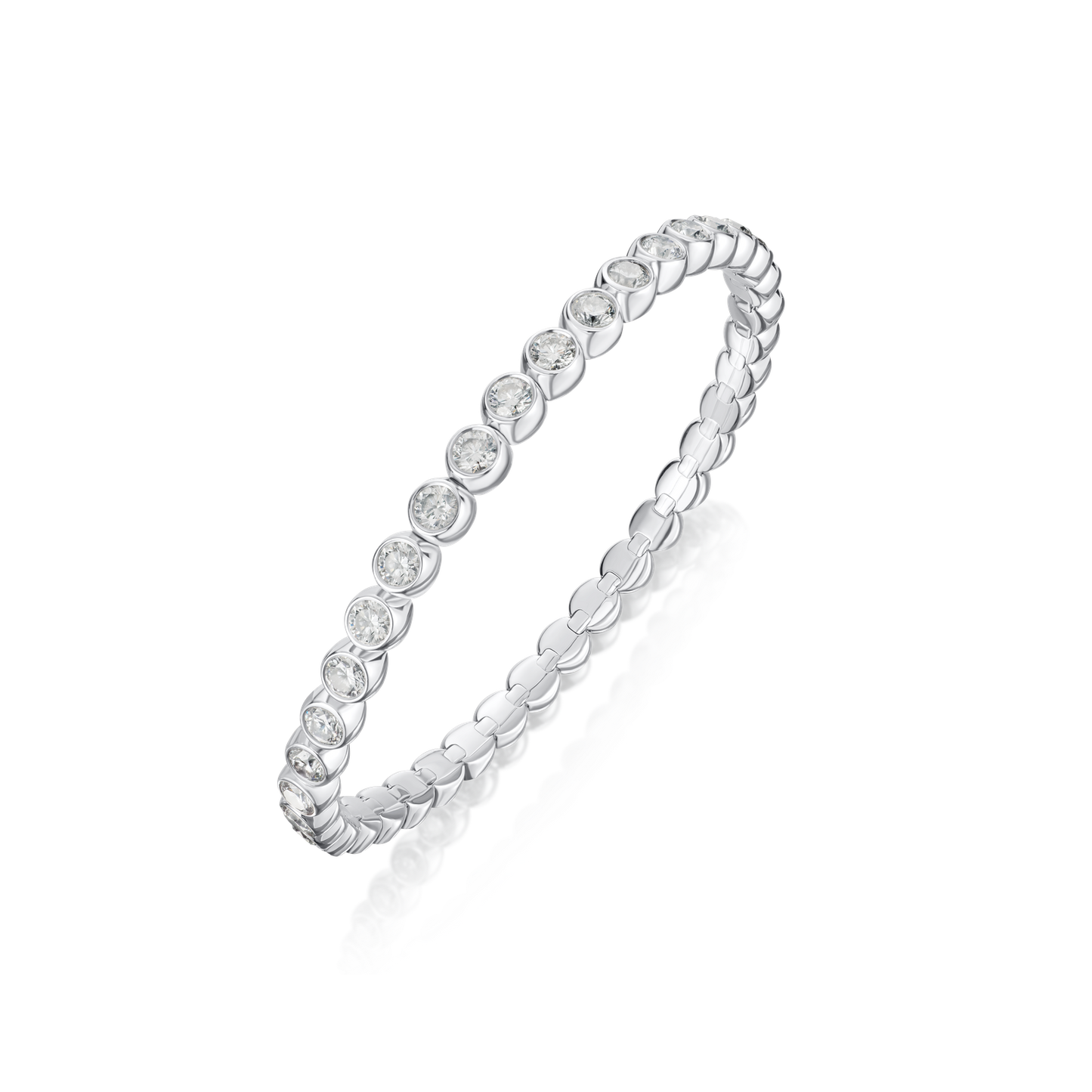 7.60cts Diamond Flexi 18ct White Gold Bangle