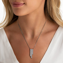 Skyline Collection Three Row Platinum Pendant