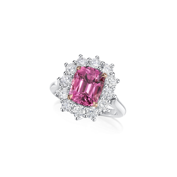 3.38cts Pink Spinel and Diamond Ravello Cluster Ring