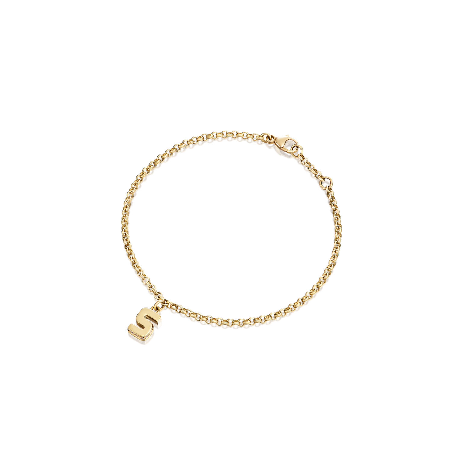 18ct Yellow Gold Diamond-Set Initial Bracelet