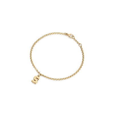 18ct Yellow Gold Diamond-Set Initial Bracelet