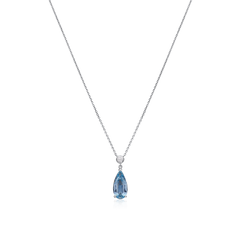 2.21cts Pear-Shape Aquamarine and Diamond Pendant