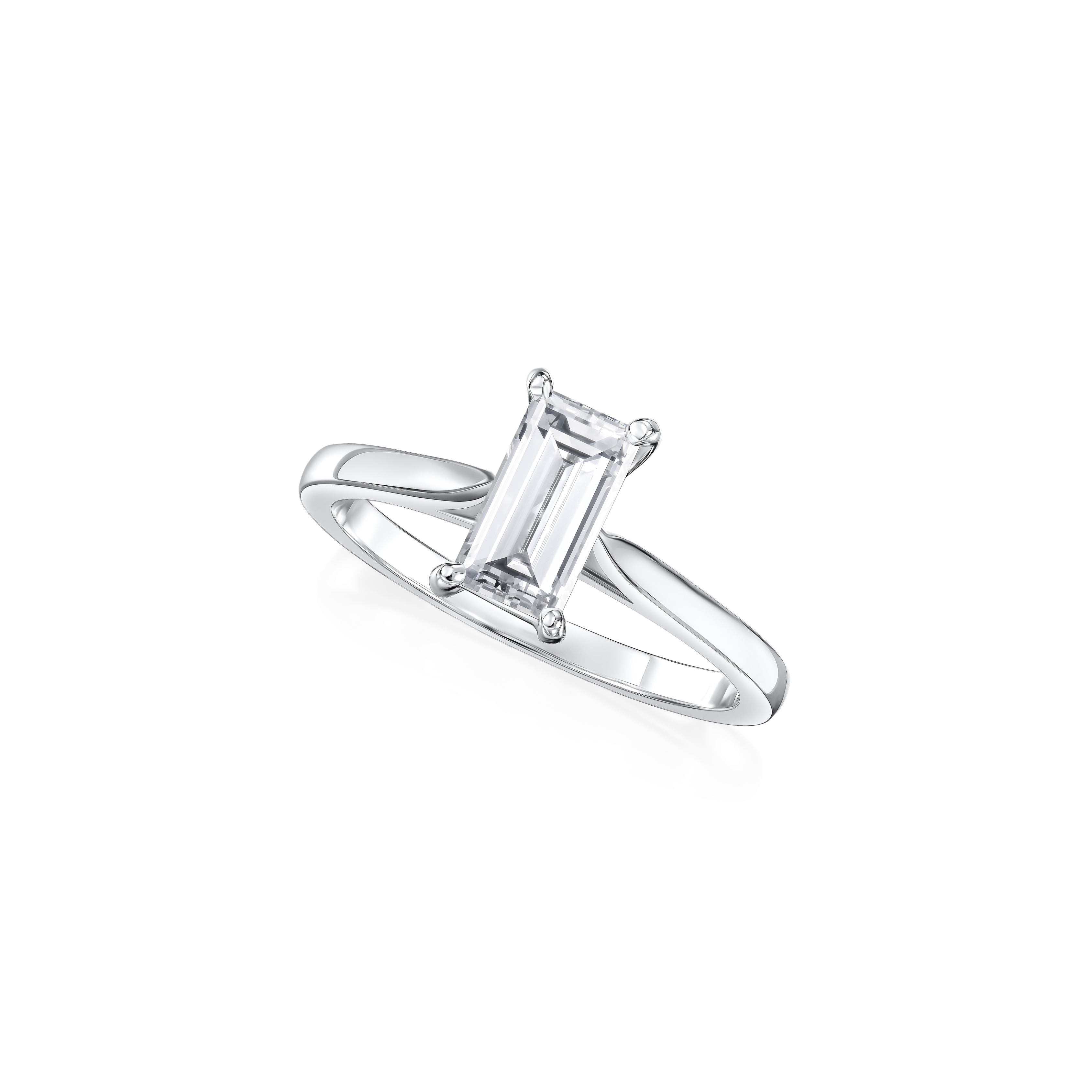 1.07cts Baguette-Cut Diamond Solitaire Ring