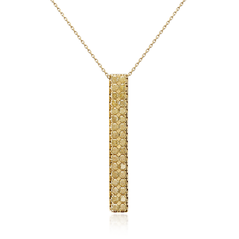 9.18cts Yellow Diamond Gold Bar Pendant