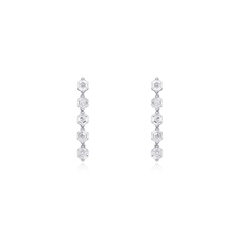 4.10cts Hexagon-Cut Diamond Drop Earrings