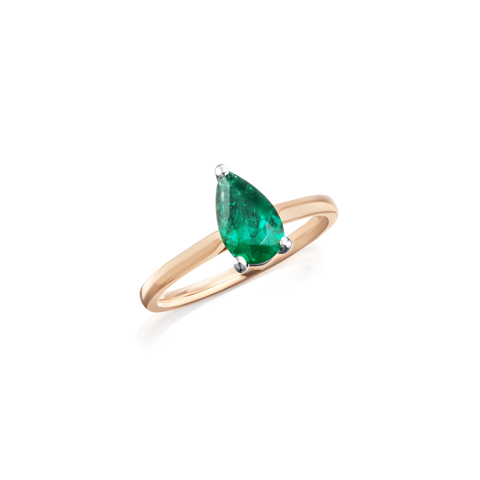 18ct Rose Gold 0.78cts Emerald Ring