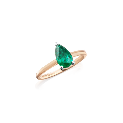 18ct Rose Gold 0.78cts Emerald Ring