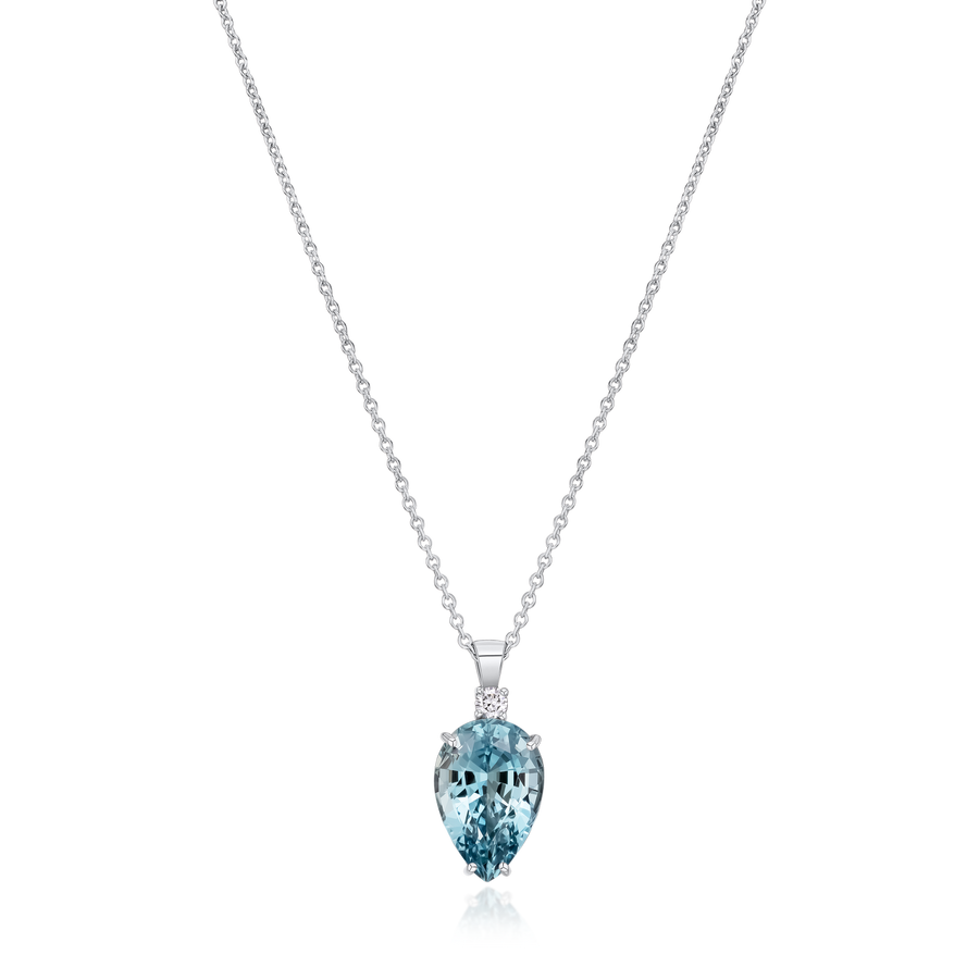 6.01cts Aquamarine and Diamond Pendant