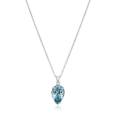 6.01cts Aquamarine and Diamond Pendant