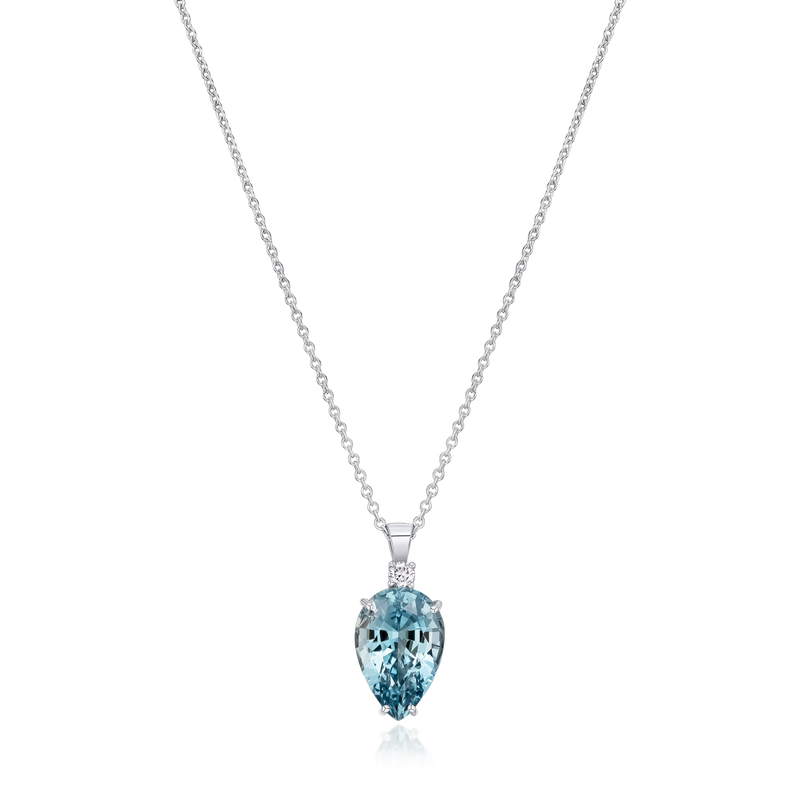 6.01cts Aquamarine and Diamond Pendant