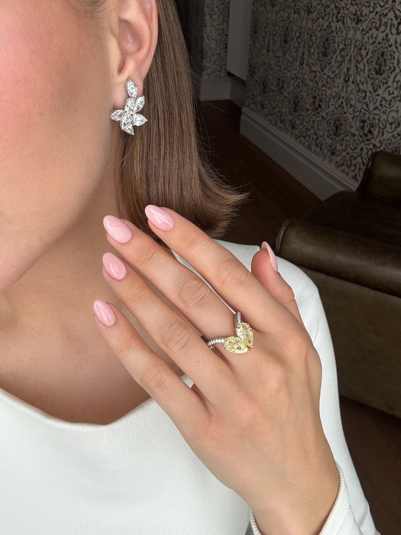 Yellow Diamond 'Toi et Moi' Ring