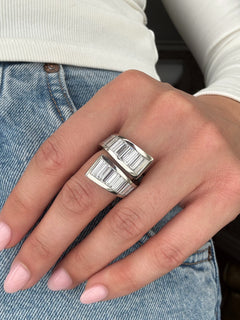 Infinity Platinum Diamond Set Crossover Ring