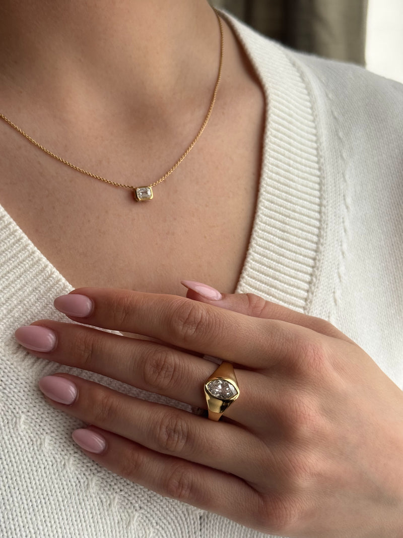 Marquise Cut Diamond 18ct Yellow Gold Ring