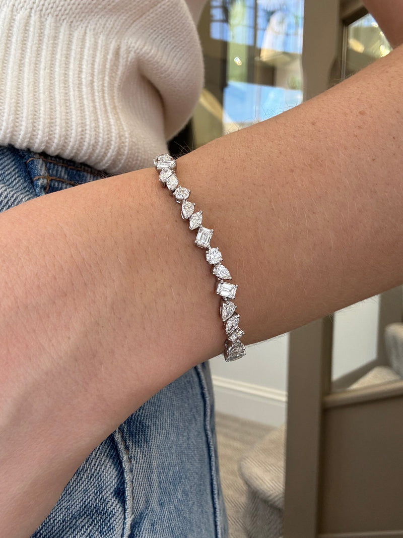 8.00ct Mixed Cut Diamond Line Bracelet