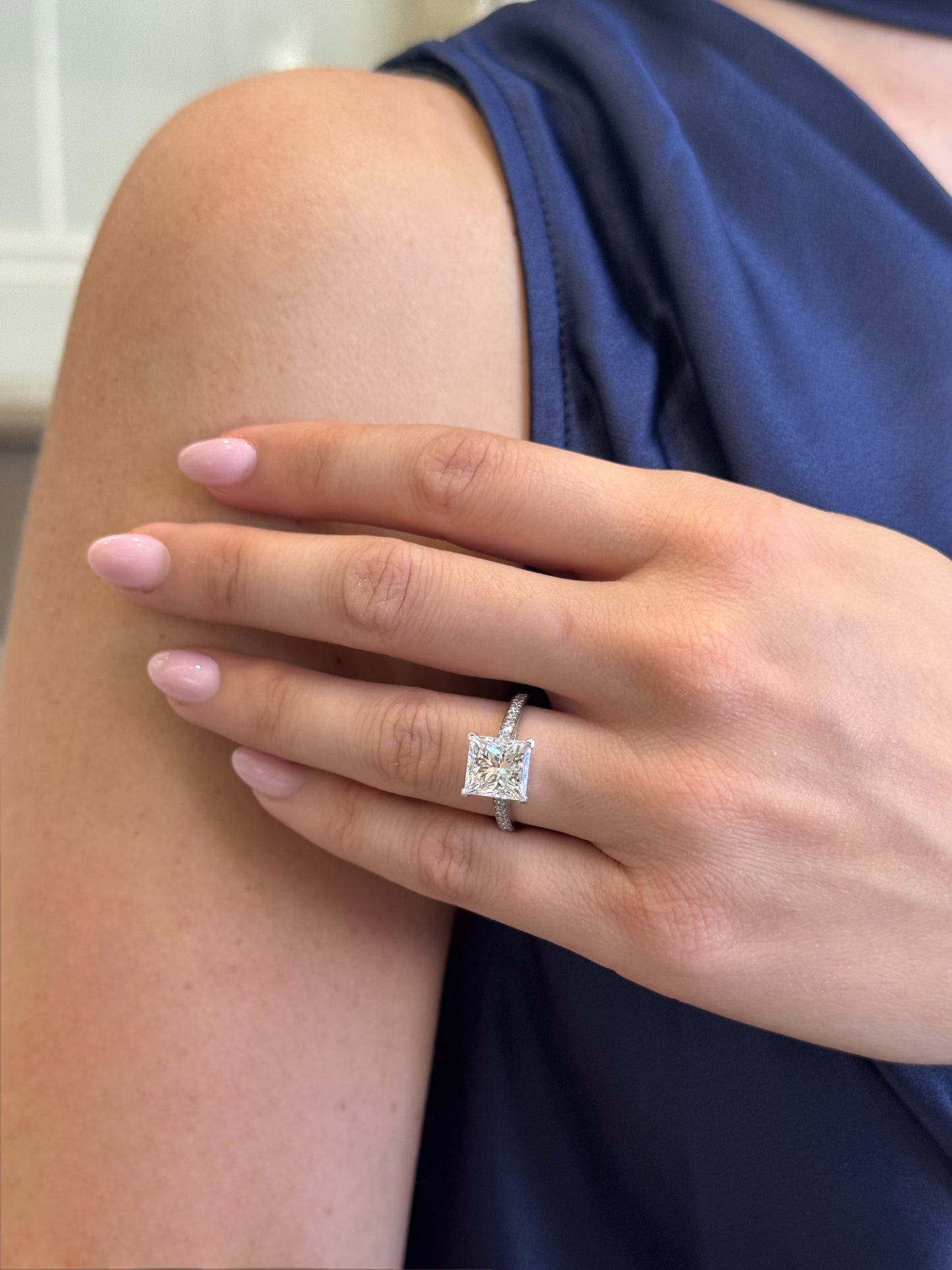 4.02ct Princess Cut Diamond Solitaire Ring