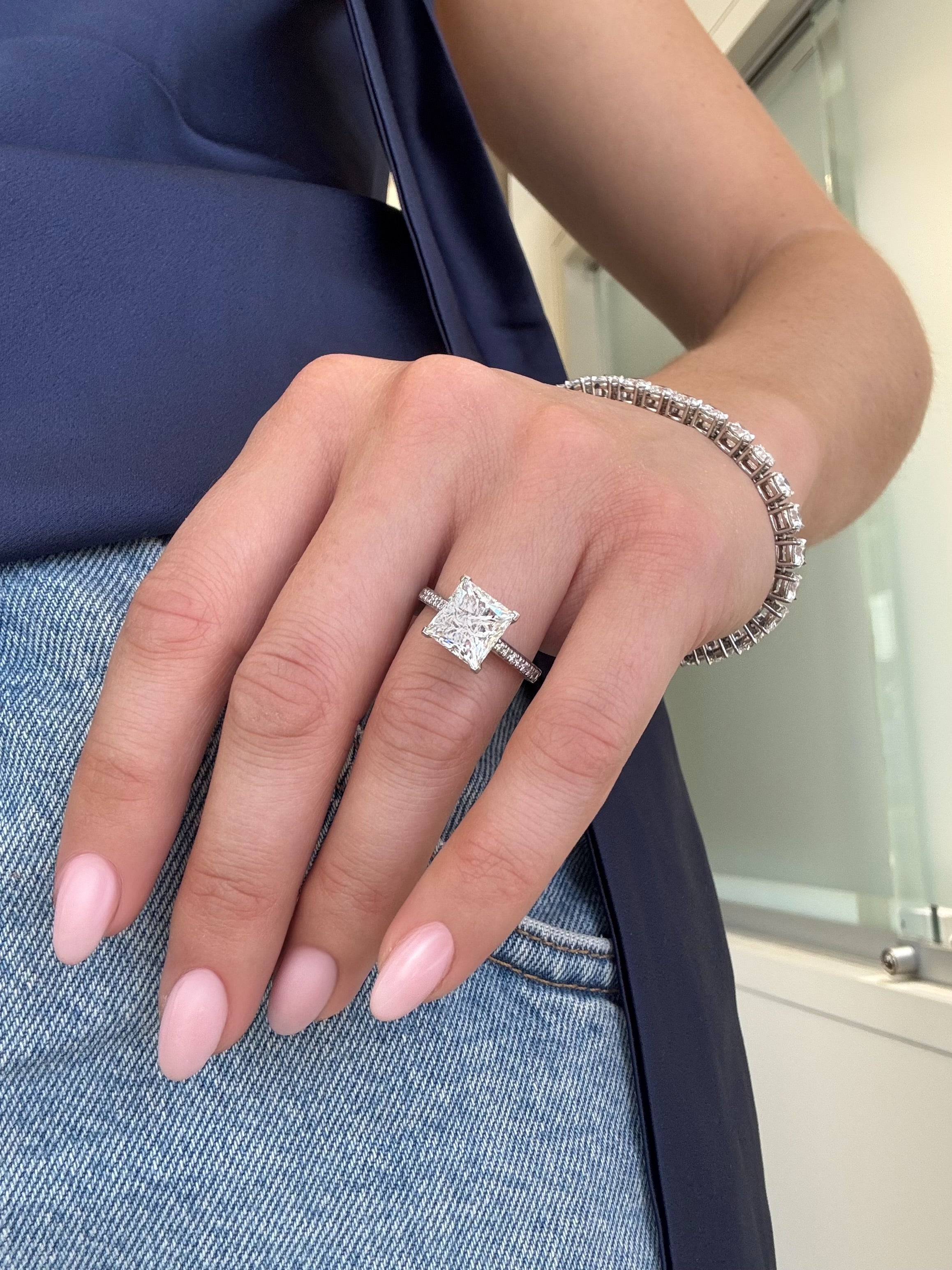 4.02ct Princess Cut Diamond Solitaire Ring