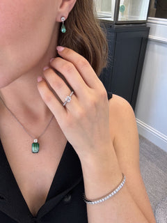 Bi-Colour Tourmaline and Diamond Pendant