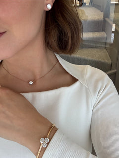 Trefoil 18ct Rose Gold Diamond Bangle
